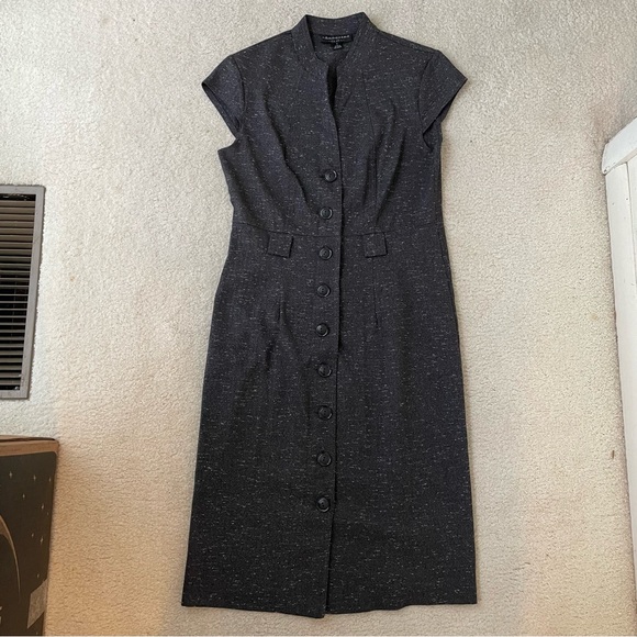 Elegant Connected Apparel Gray Button-Down Dress - Picture 1 of 5